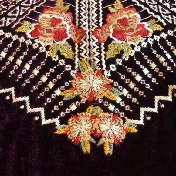 Jodifl | Velvet Top with Embroidery, 3/4 Sleeve - Picture 4 of 6